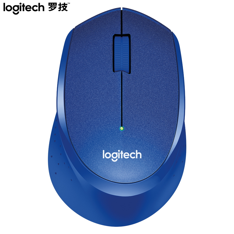 罗技（Logitech）M330 静音鼠标 无线鼠标 右手鼠标 蓝色 带无线2.4G接收器